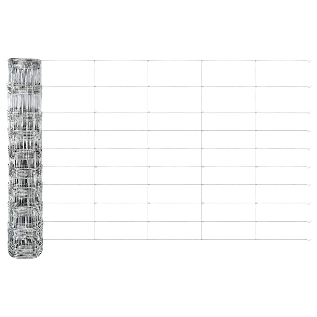 Wildzaun Silber 50 x 1 m Verzinkter Stahl